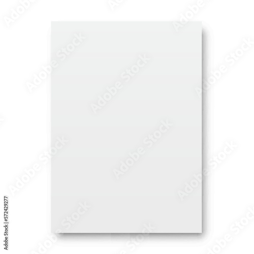 White paper template mockup with shadows on a gray background – stock vector
