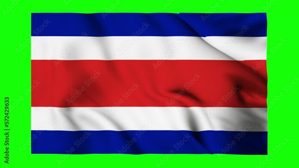 Flag of Costa rica waving isolated by the alpha channel(transparent background).Highly detailed fabric texture. Seamless loop in full 4K resolution.Costa rican flag. Flag of Costa rica waving isolated by the alpha channel(transparent background).Highly detailed fabric texture. Seamless loop in full 4K resolution.Costa rican flag.