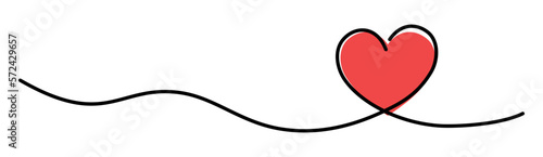 Red heart line art