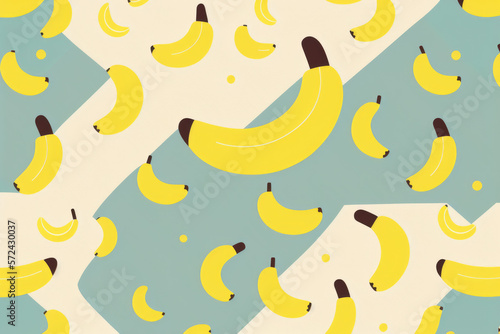 Seamless pattern with bananas. Generative AI