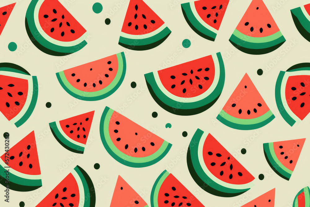 Watermelon pattern. Generative AI