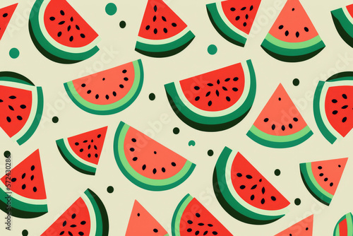 Obraz na płótnie Watermelon pattern. Generative AI w salonie