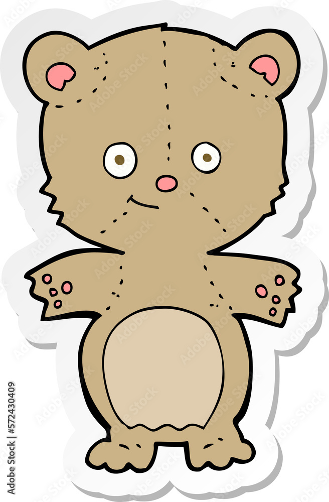 sticker of a cartoon teddy bear sticker of a cartoon teddy bear