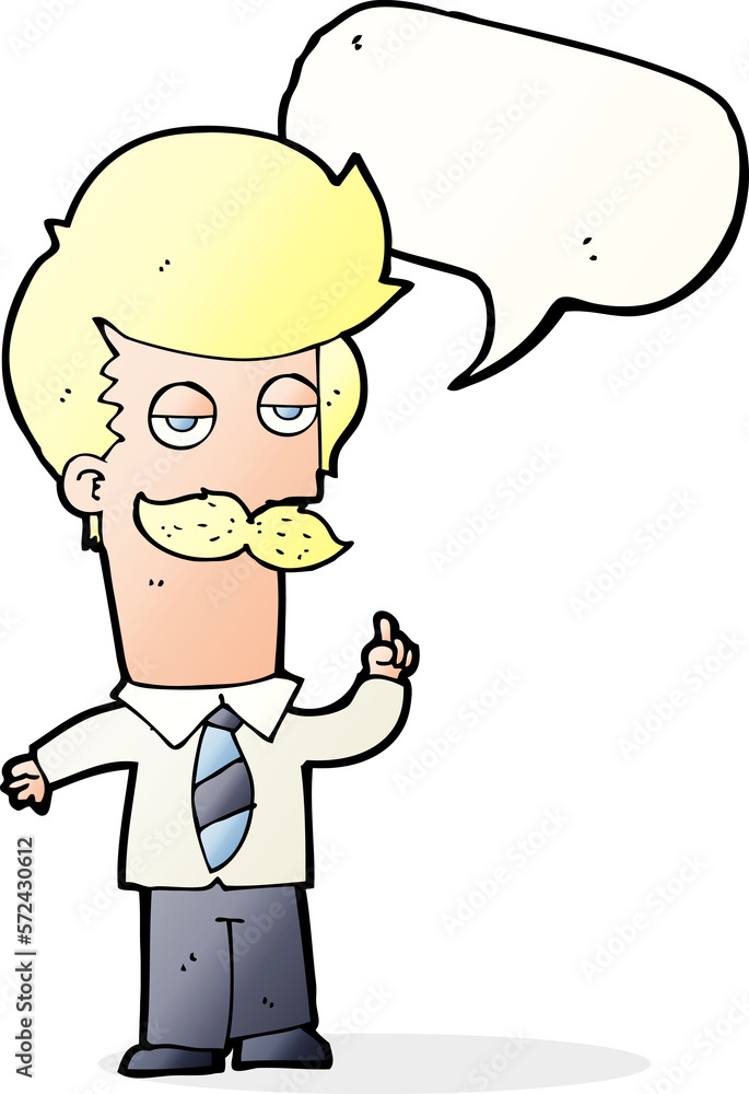 cartoon mna with mustache explaining with speech bubble cartoon mna with mustache explaining with speech bubble