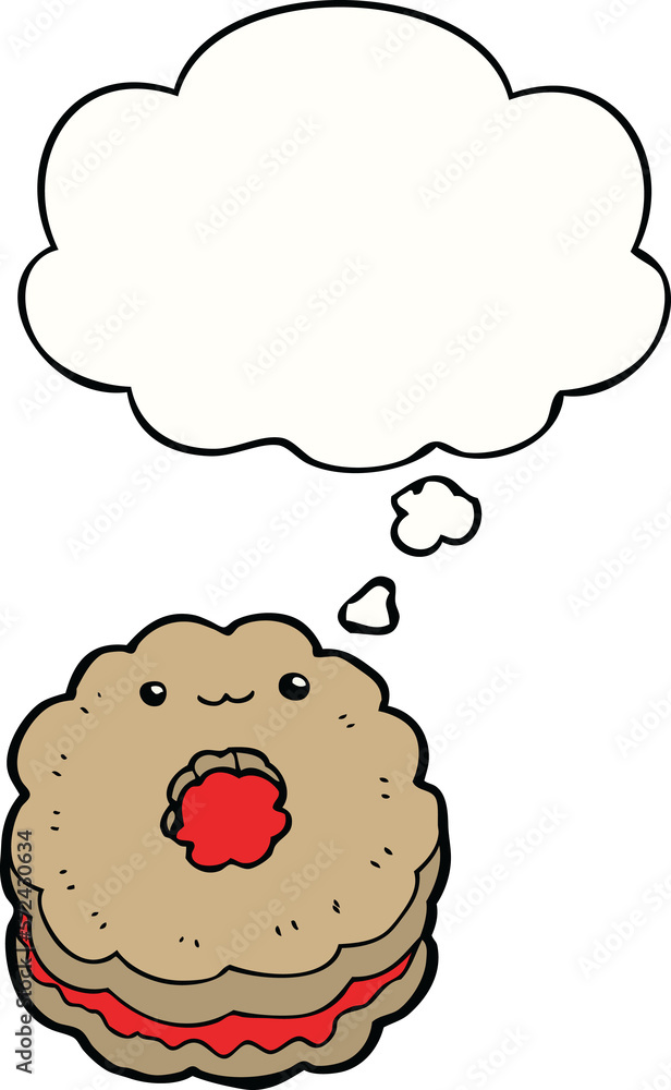 cartoon biscuit and thought bubble cartoon biscuit and thought bubble
