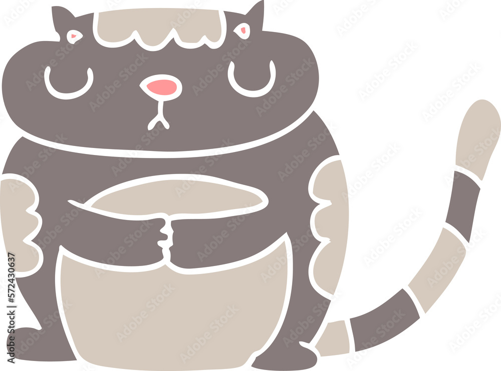 cute flat color style cartoon cat cute flat color style cartoon cat