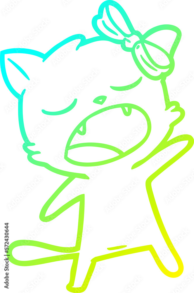 cold gradient line drawing cartoon singing cat cold gradient line drawing cartoon singing cat