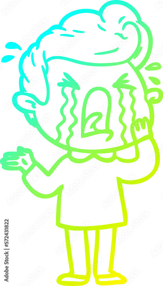 cold gradient line drawing cartoon crying man cold gradient line drawing cartoon crying man