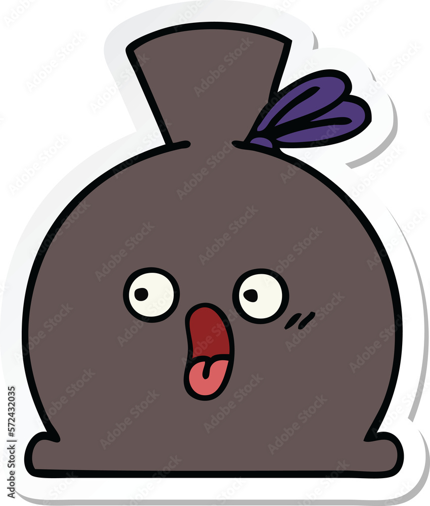 Obraz premium sticker of a cute cartoon sack