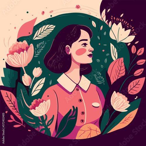 Women's day greeting card vector illustration design