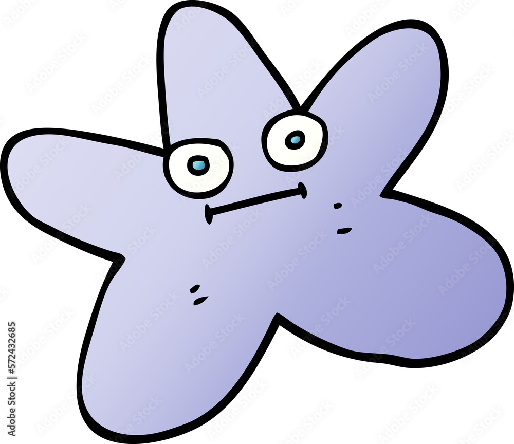 Obraz premium vector gradient illustration cartoon star fish
