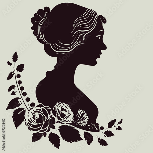Women s day greeting card silhouette vector illustration design