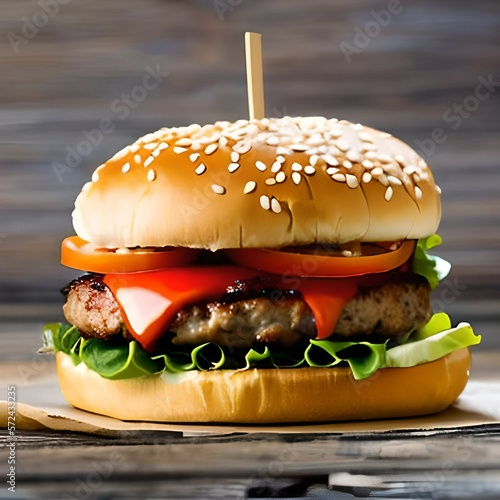 Appetizing hamburger for menu