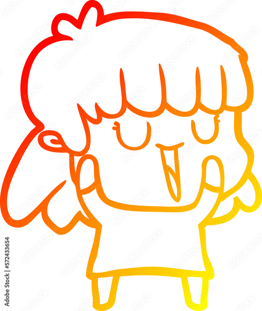 warm gradient line drawing cartoon woman warm gradient line drawing cartoon woman