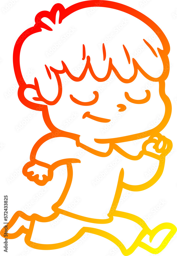 warm gradient line drawing cartoon happy boy warm gradient line drawing cartoon happy boy