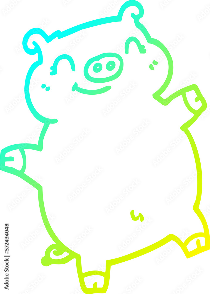 cold gradient line drawing cartoon pig cold gradient line drawing cartoon pig