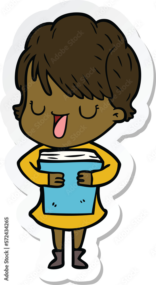 sticker of a cartoon woman talking sticker of a cartoon woman talking