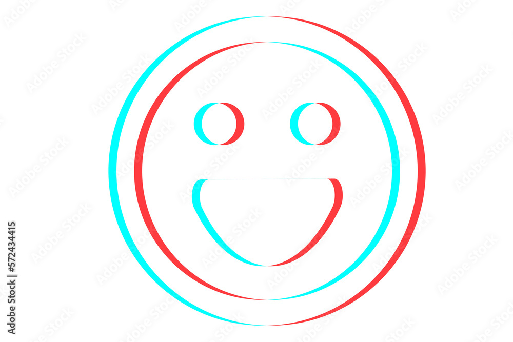 Smile icon Vector illustration in blue red and white colors Smile icon Vector illustration in blue red and white colors