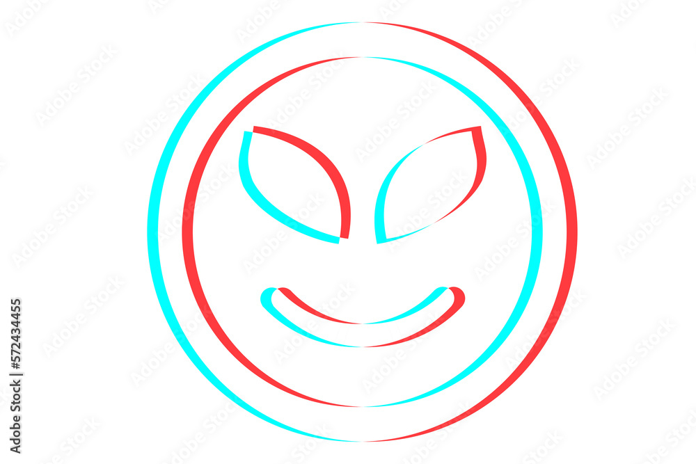 Obraz premium Smile icon Vector illustration in blue red and white colors