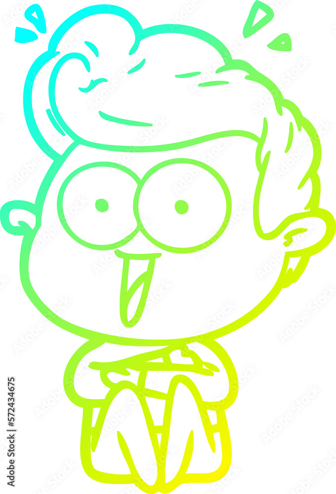 cold gradient line drawing cartoon man cold gradient line drawing cartoon man