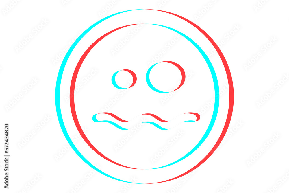 Smile or Emoji icon illustration in blue and red colors for Halloween day Smile or Emoji icon illustration in blue and red colors for Halloween day