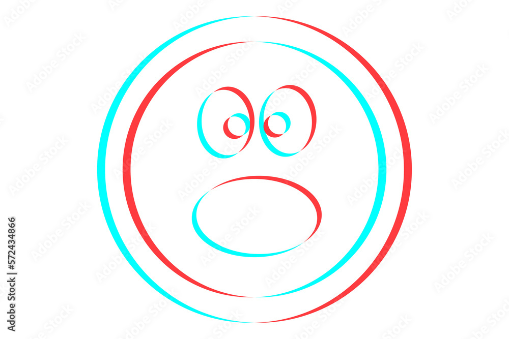 Smile or Emoji icon illustration in blue and red colors for Merry Christmas Smile or Emoji icon illustration in blue and red colors for Merry Christmas