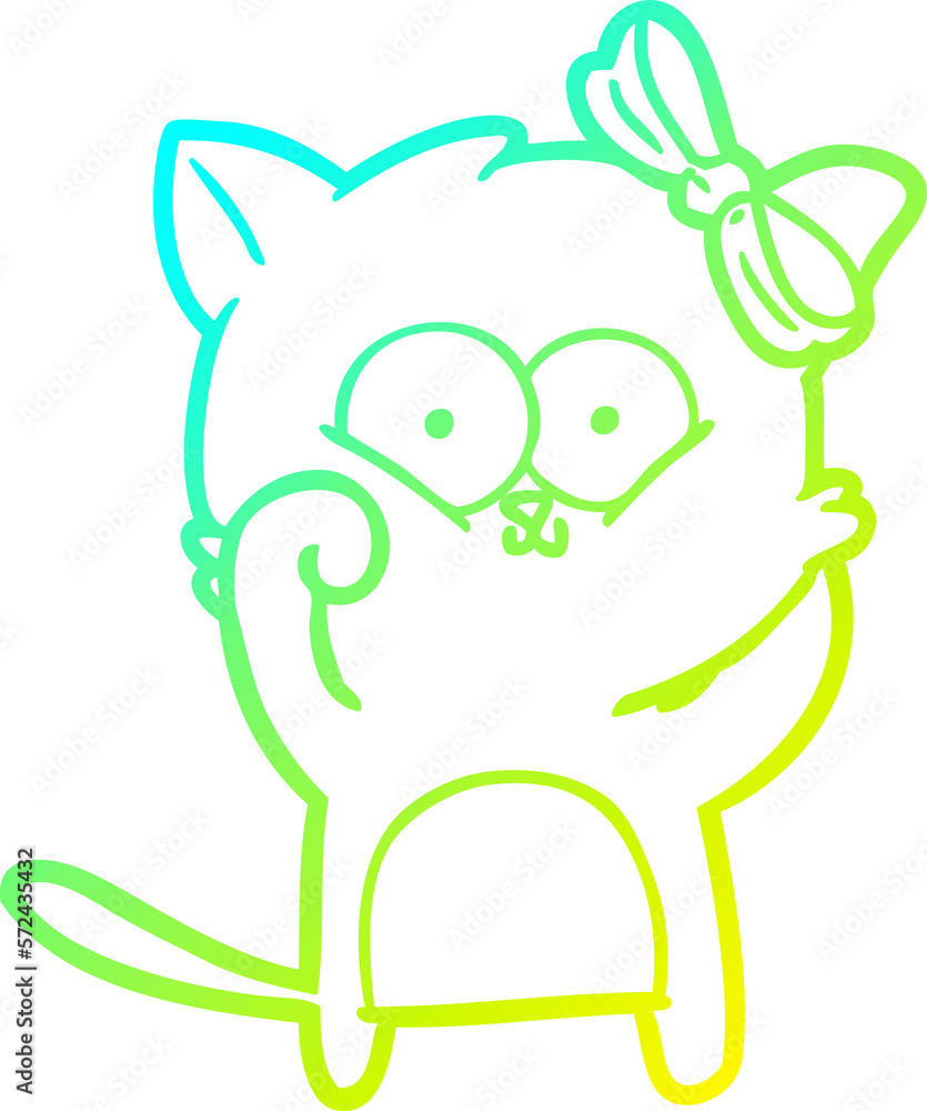 cold gradient line drawing cartoon cat cold gradient line drawing cartoon cat