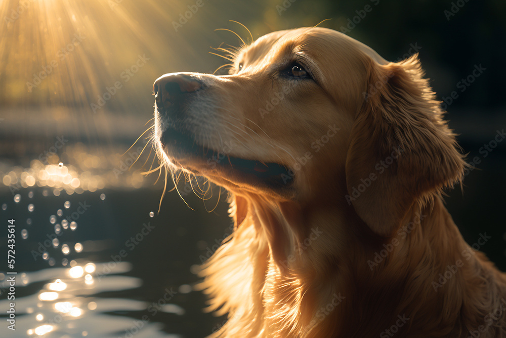 Golden retriever dog portrait on a sunny day in the park Golden retriever dog portrait on a sunny day in the park
