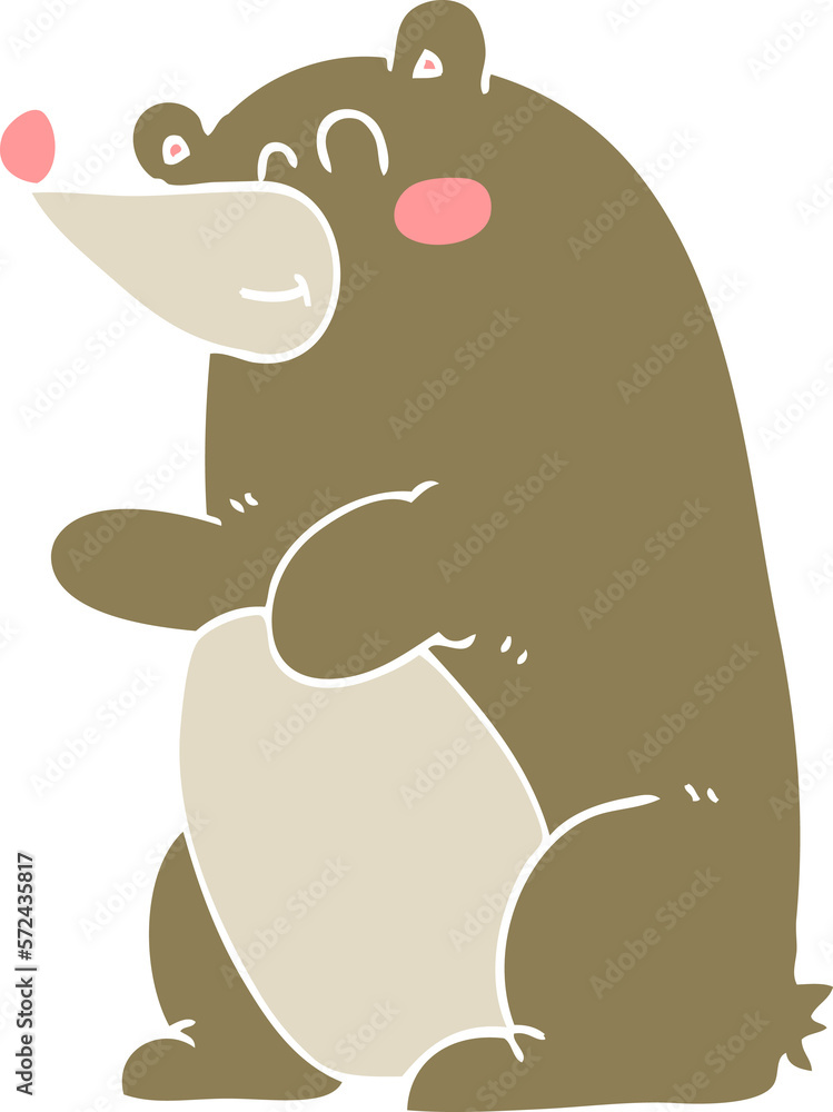 flat color illustration of a cartoon bear flat color illustration of a cartoon bear