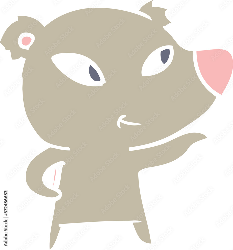 Fototapeta premium cute flat color style cartoon bear