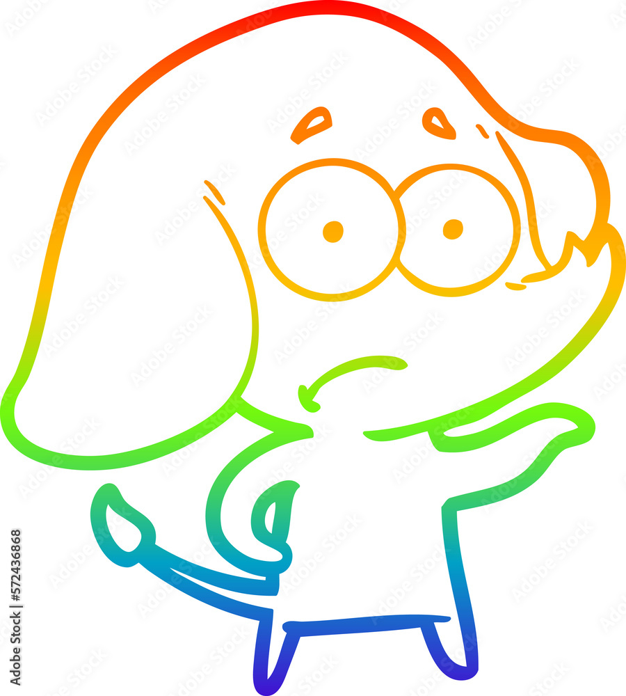 rainbow gradient line drawing cartoon unsure elephant rainbow gradient line drawing cartoon unsure elephant