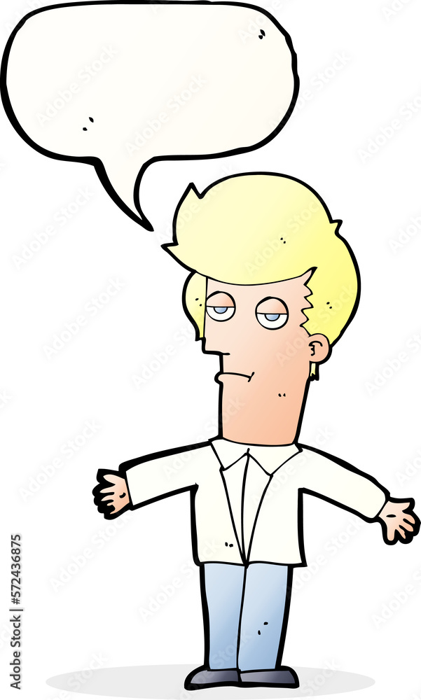 cartoon bored man with speech bubble cartoon bored man with speech bubble