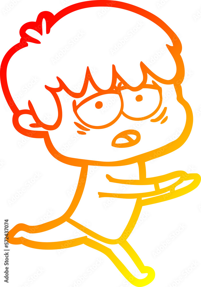 warm gradient line drawing cartoon exhausted boy warm gradient line drawing cartoon exhausted boy