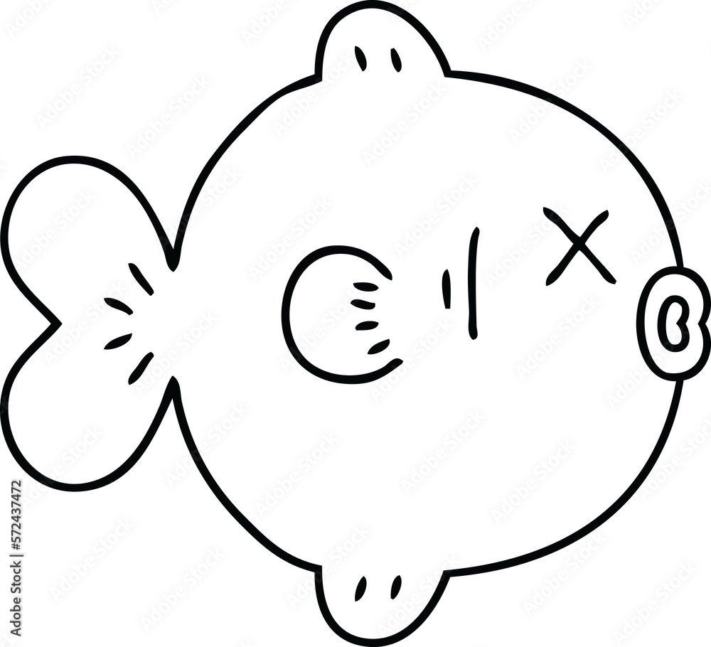quirky line drawing cartoon fish quirky line drawing cartoon fish