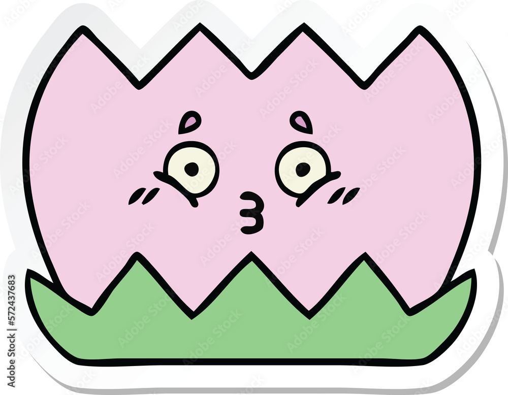 sticker of a cute cartoon water lilly sticker of a cute cartoon water lilly