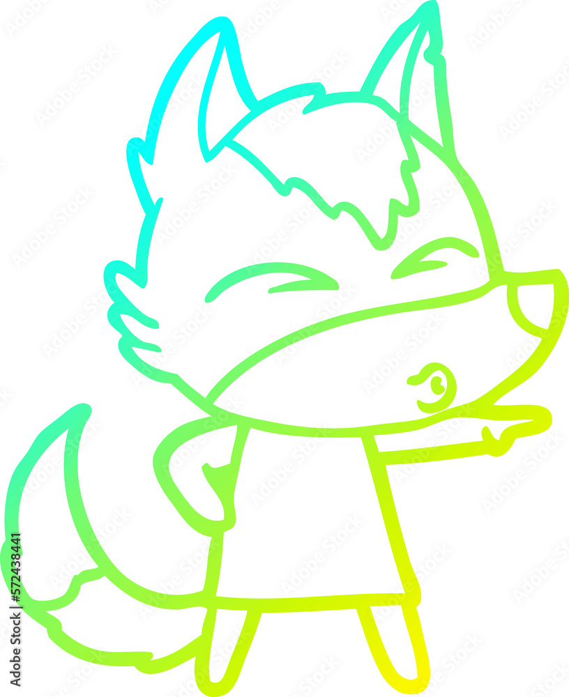 cold gradient line drawing cartoon wolf girl whistling and pointing cold gradient line drawing cartoon wolf girl whistling and pointing