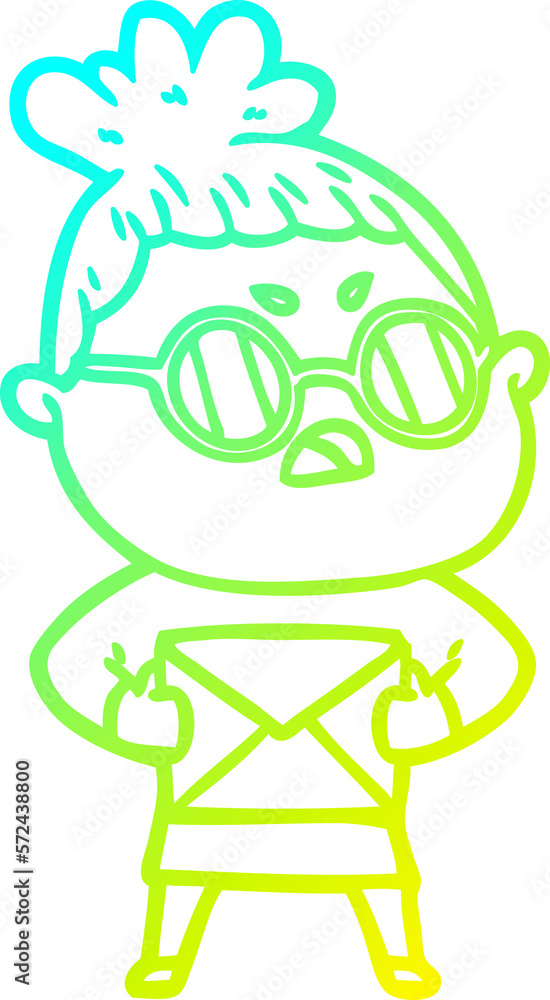 cold gradient line drawing cartoon annoyed woman cold gradient line drawing cartoon annoyed woman