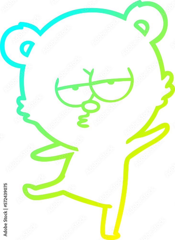 cold gradient line drawing bored bear cartoon cold gradient line drawing bored bear cartoon