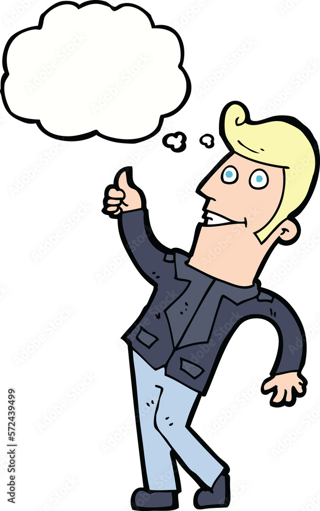 cartoon man giving thumbs up sign with thought bubble cartoon man giving thumbs up sign with thought bubble