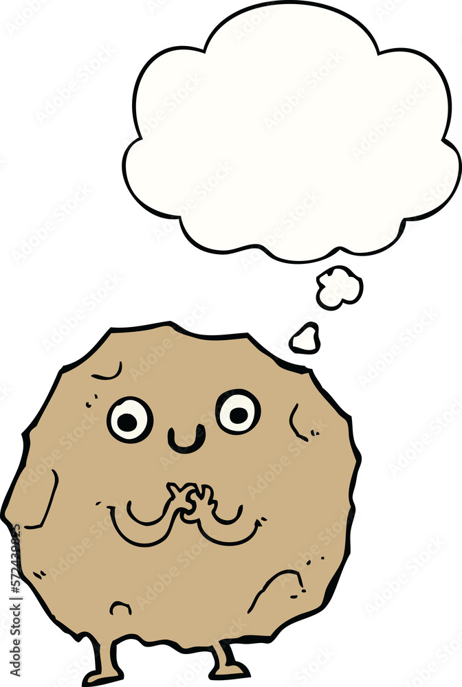 cartoon rock character and thought bubble cartoon rock character and thought bubble