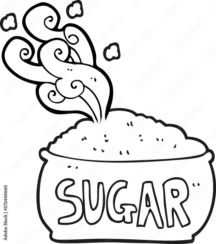 black and white cartoon sugar bowl black and white cartoon sugar bowl