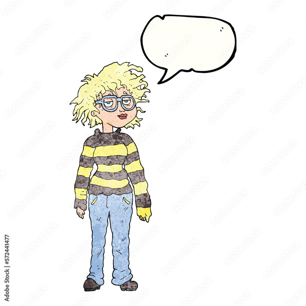 speech bubble textured cartoon geeky girl speech bubble textured cartoon geeky girl