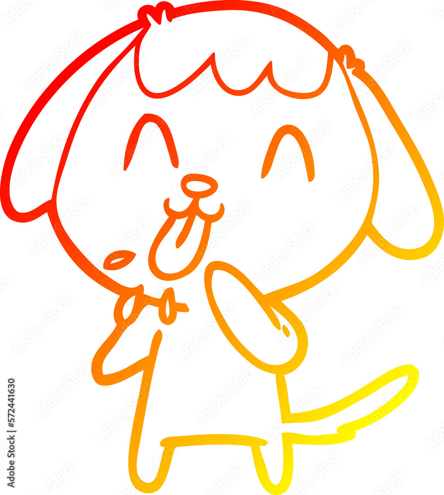 warm gradient line drawing cute cartoon dog warm gradient line drawing cute cartoon dog