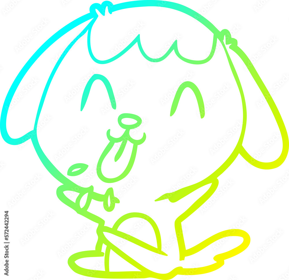 cold gradient line drawing cute cartoon dog cold gradient line drawing cute cartoon dog