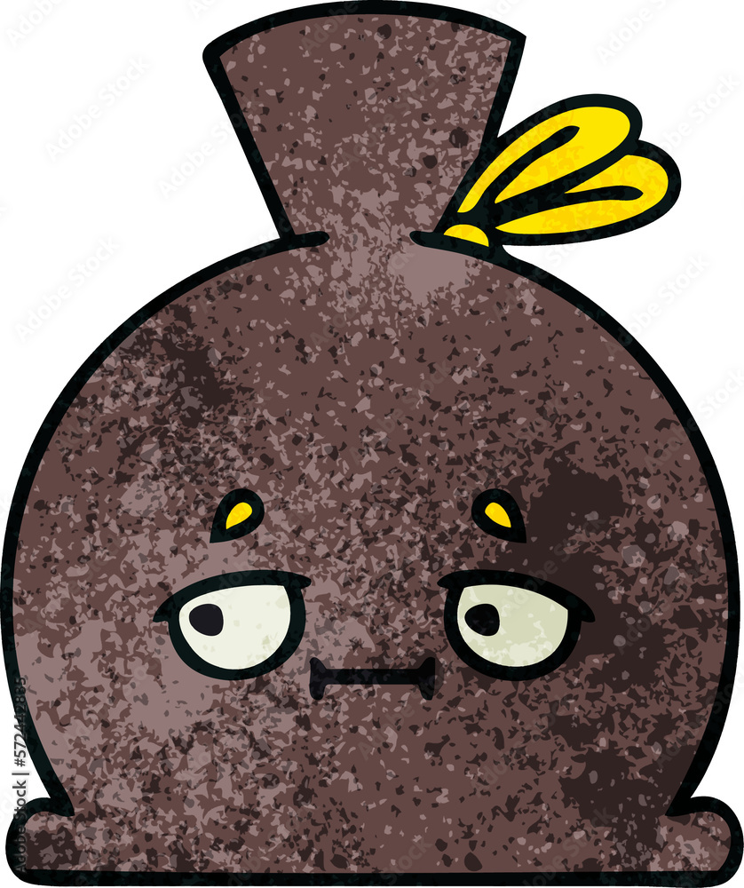 retro grunge texture cartoon sack retro grunge texture cartoon sack