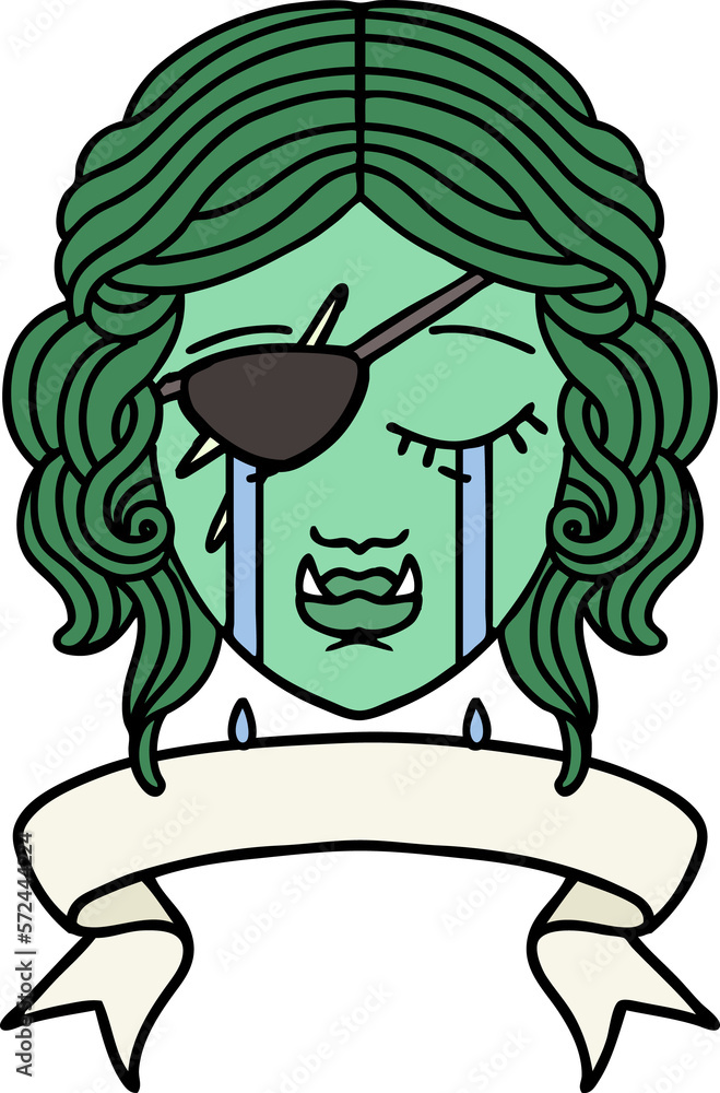crying orc rogue character face illustration crying orc rogue character face illustration