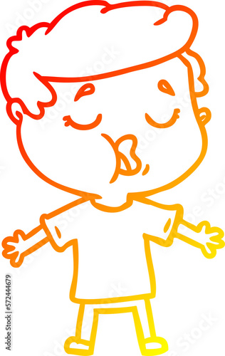 warm gradient line drawing cartoon man talking