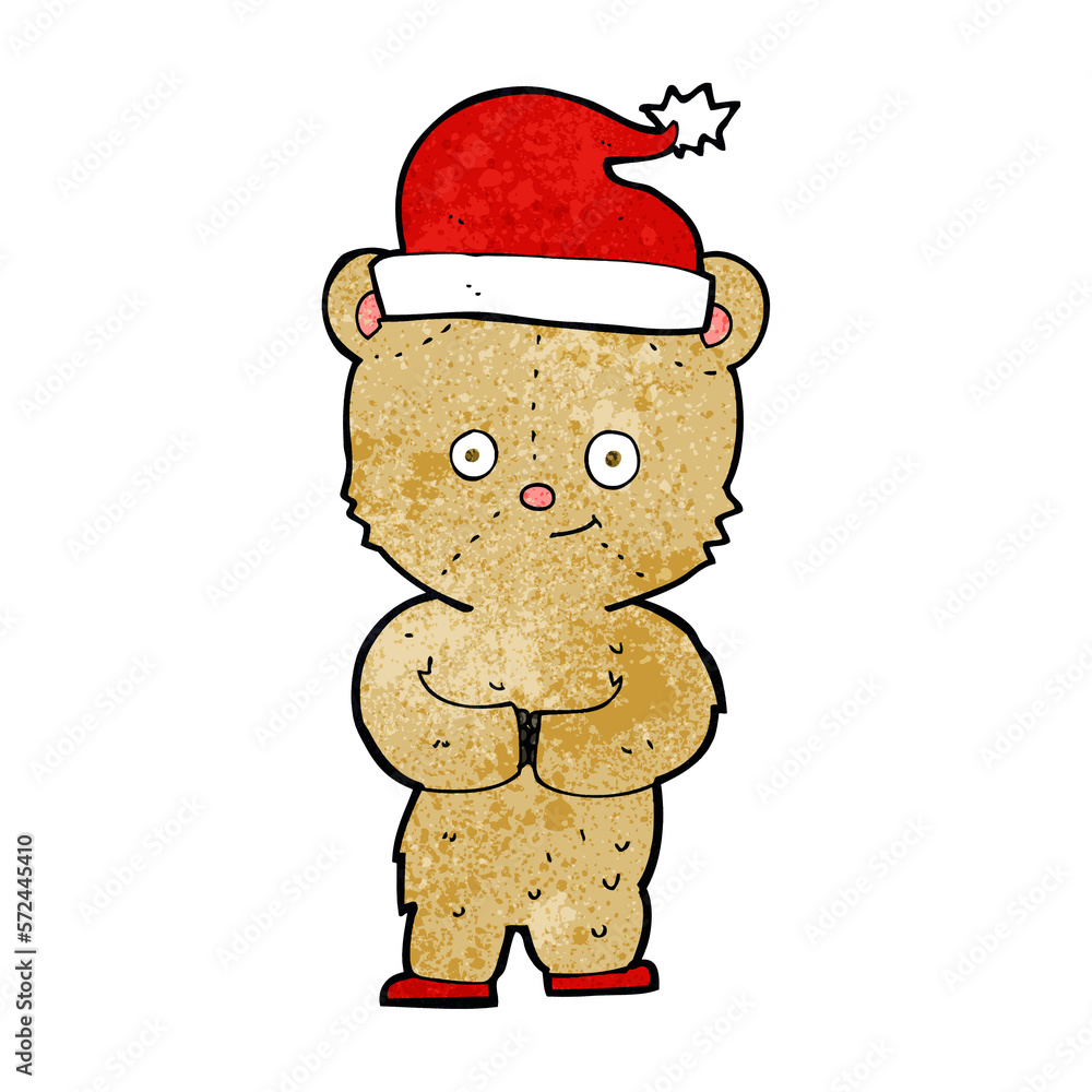 Fototapeta premium cartoon christmas teddy bear