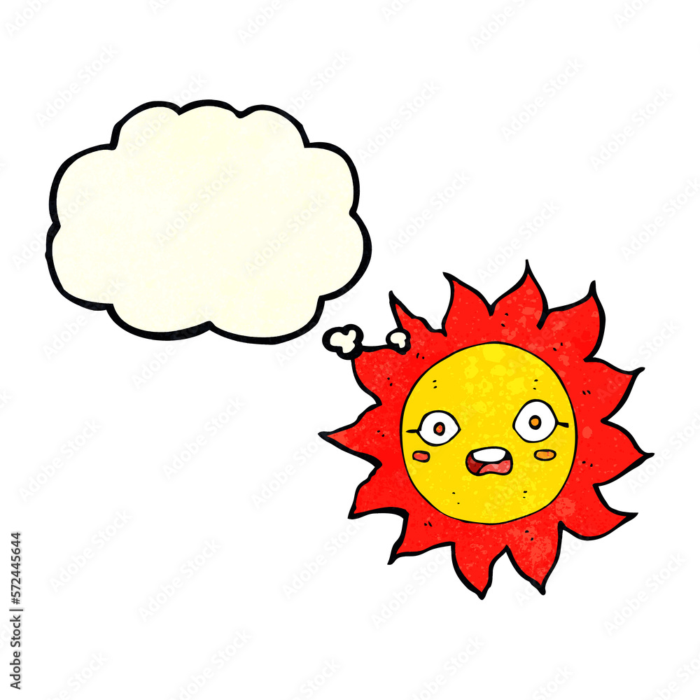 cartoon sun with thought bubble