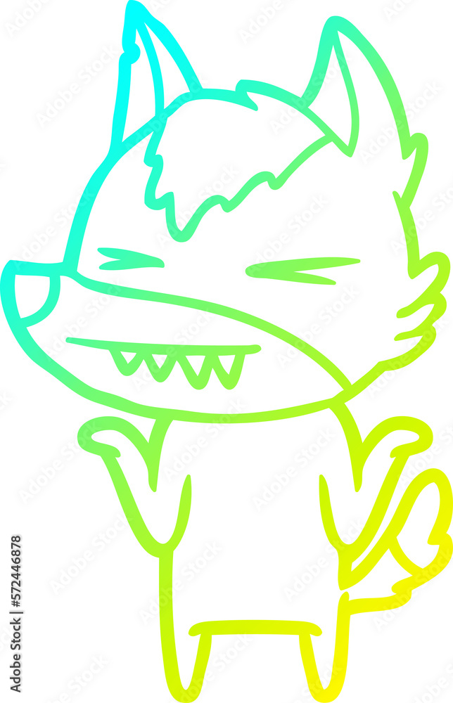 cold gradient line drawing angry wolf cartoon cold gradient line drawing angry wolf cartoon